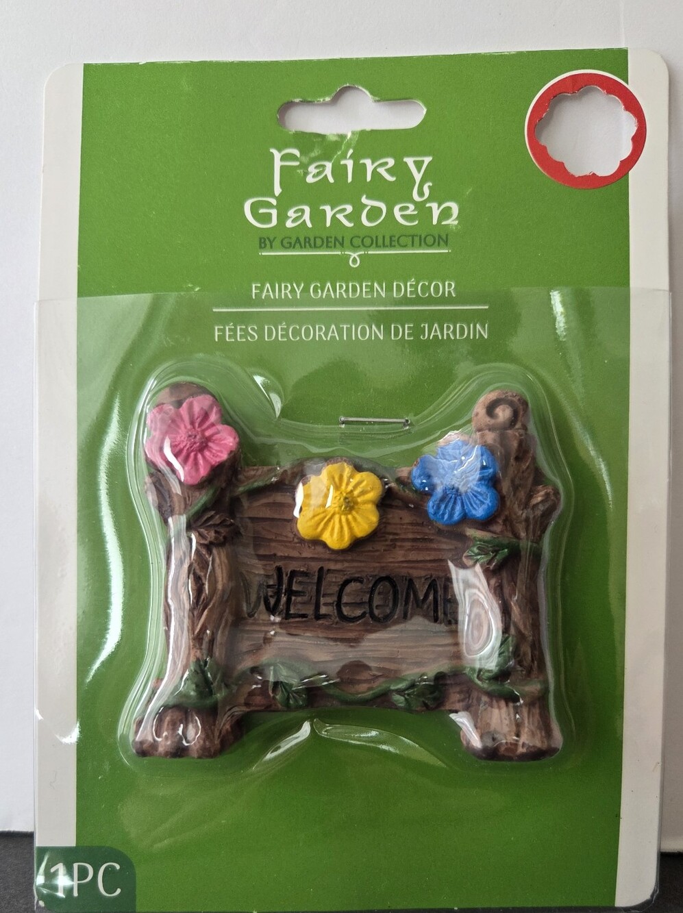 Fairy Garden Decor Welcome Sign Faux Wood Flower Resin Home Decor